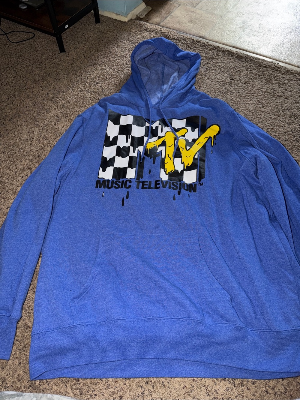 MTV Blue Hoodie with Yellow Drip Logo